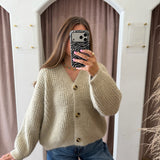 Oversized Waffle Cardigan - Oatmeal