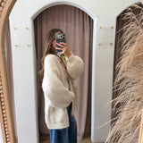 Oversized Chunky Fireplace Cardigan - Cream