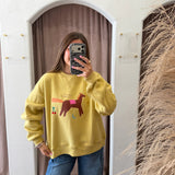 Horses In The Back Yellow Pullover