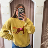 Horses In The Back Yellow Pullover