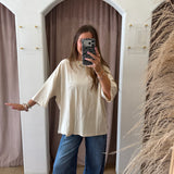 The Perfect Oversized Cream Tee