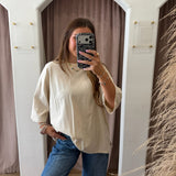 The Perfect Oversized Cream Tee