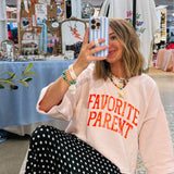Favorite Parent Sweatshirt - Pink + Red