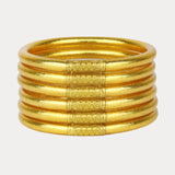 Gold All Weather Bangles - Set of 6 - Serenity Prayer