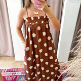 The Perfect Polka Dot Maxi Dress - Brown