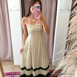 Olive Martinis Checkered Maxi Dress