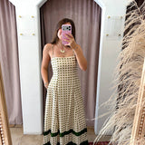Olive Martinis Checkered Maxi Dress