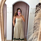 Olive Martinis Checkered Maxi Dress