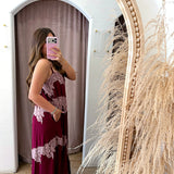 Raspberries + Cream Lace Maxi Dress