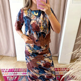Blue Python Skirt Set