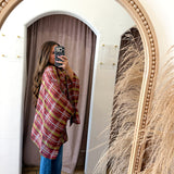 Carmel Apple Plaid Kimono Top