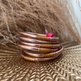 Champagne All Weather Bangles - Set of 6 - Serenity Prayer