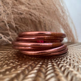 Rose Gold All Weather Bangles - Serenity Prayer - Set of 6