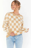 Scout Sweater Tan Checker Knit