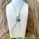 Bow Sante Fe Bolo Tie Necklace - Turquoise