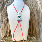 Bow Sante Fe Bolo Tie Necklace - Red