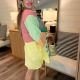 Summer Grapefruit Gingham Button Up Dress