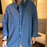 Ralph Oversized Button Up Top - Blue