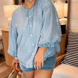 The Hamptons Gingham Top - Blue