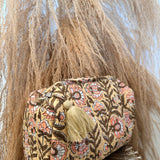 Mocha Muted Floral Zipper Pouch