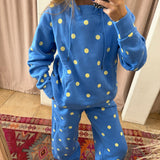 Butter Soft Polka Dot Sweatpants - Blue
