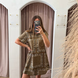 Olive You Bandana Mini Dress