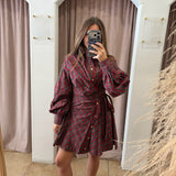 Holiday Cheer Plaid Mini Dress - Red