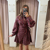 Holiday Cheer Plaid Mini Dress - Red