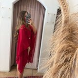 Party Disco Kimono Dress - Red