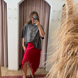 Asymmetrical Trend Girl Skirt - Red