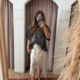 Asymmetrical Trend Girl Skirt - White
