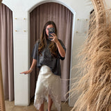 Asymmetrical Trend Girl Skirt - White