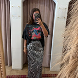 Move It Zebra Sequin Maxi Skirt