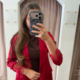 Lace Trend Girl Blazer - Red