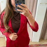 Lace Trend Girl Blazer - Red
