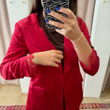 Lace Trend Girl Blazer - Red