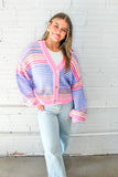 Good Karma Cardigan- Multi Stripe Knit
