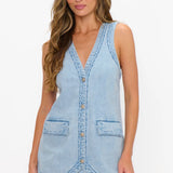 {MUMU} Wyatt Demim Vest - Twister Blue