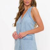 {MUMU} Wyatt Demim Vest - Twister Blue