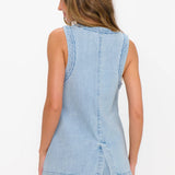 {MUMU} Wyatt Demim Vest - Twister Blue