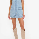 {MUMU} Wyatt Denim Wrap Mini Skort - Twister Blue