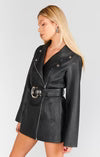 {Mumu} Stapleton Mini Dress - Caviar Faux Leather