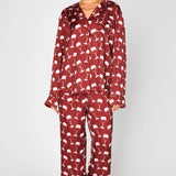 {MUMU} Classic PJ Set - Red Wine Silky