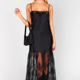 {MUMU} Celine Maxi Dress - Black Luxe Satin