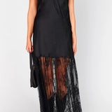 {MUMU} Celine Maxi Dress - Black Luxe Satin