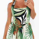 {MUMU} Piper Skort Dress - Caribbean Palms Luxe Satin