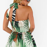 {MUMU} Piper Skort Dress - Caribbean Palms Luxe Satin