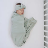 Sage Bamboo Stretch Swaddle