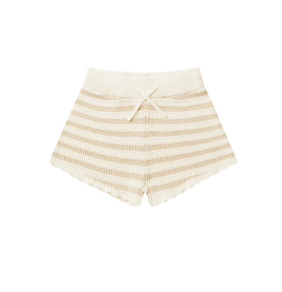 Kid's Knit Shorts- Sand Stripe