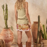 Lovers + Dreamers Lace Mini Skirt - Champagne Peach